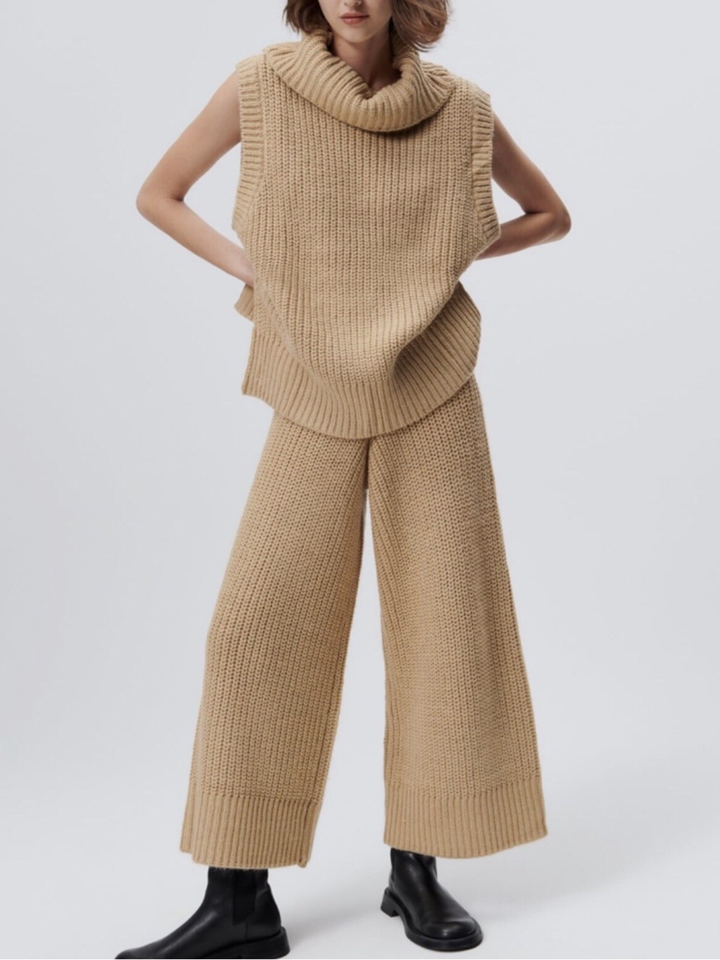 Zara Knit High Collar Vest